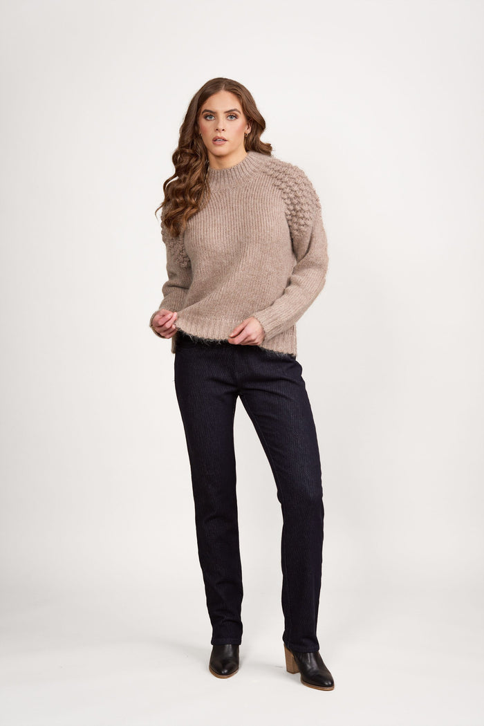 Vassalli Bobble High-Neck Sweater