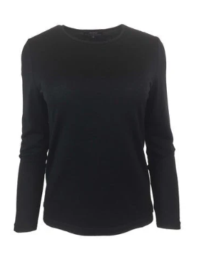 Ebony Merino L/S Crew Top