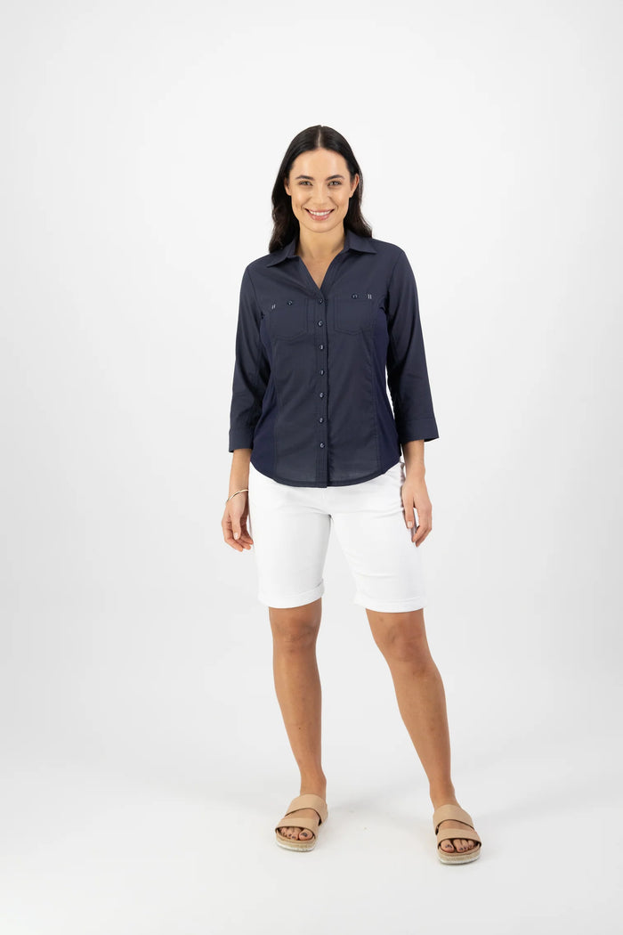 Vassalli Plain Button-Up Shirt