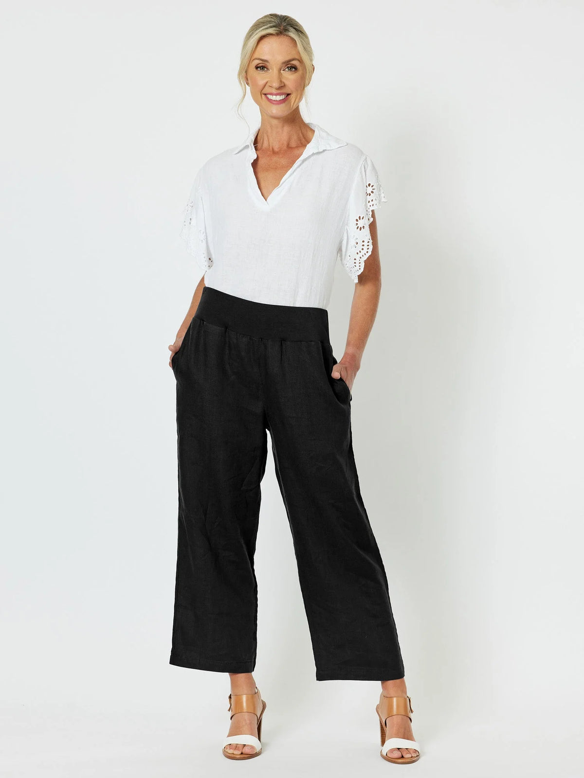 Gordon Smith Wide Leg Linen Pant