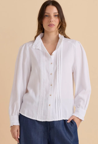 Betty Basics Lucille Pleated Shirt