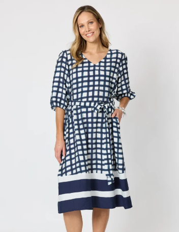 Clarity Monaco Grid Dress