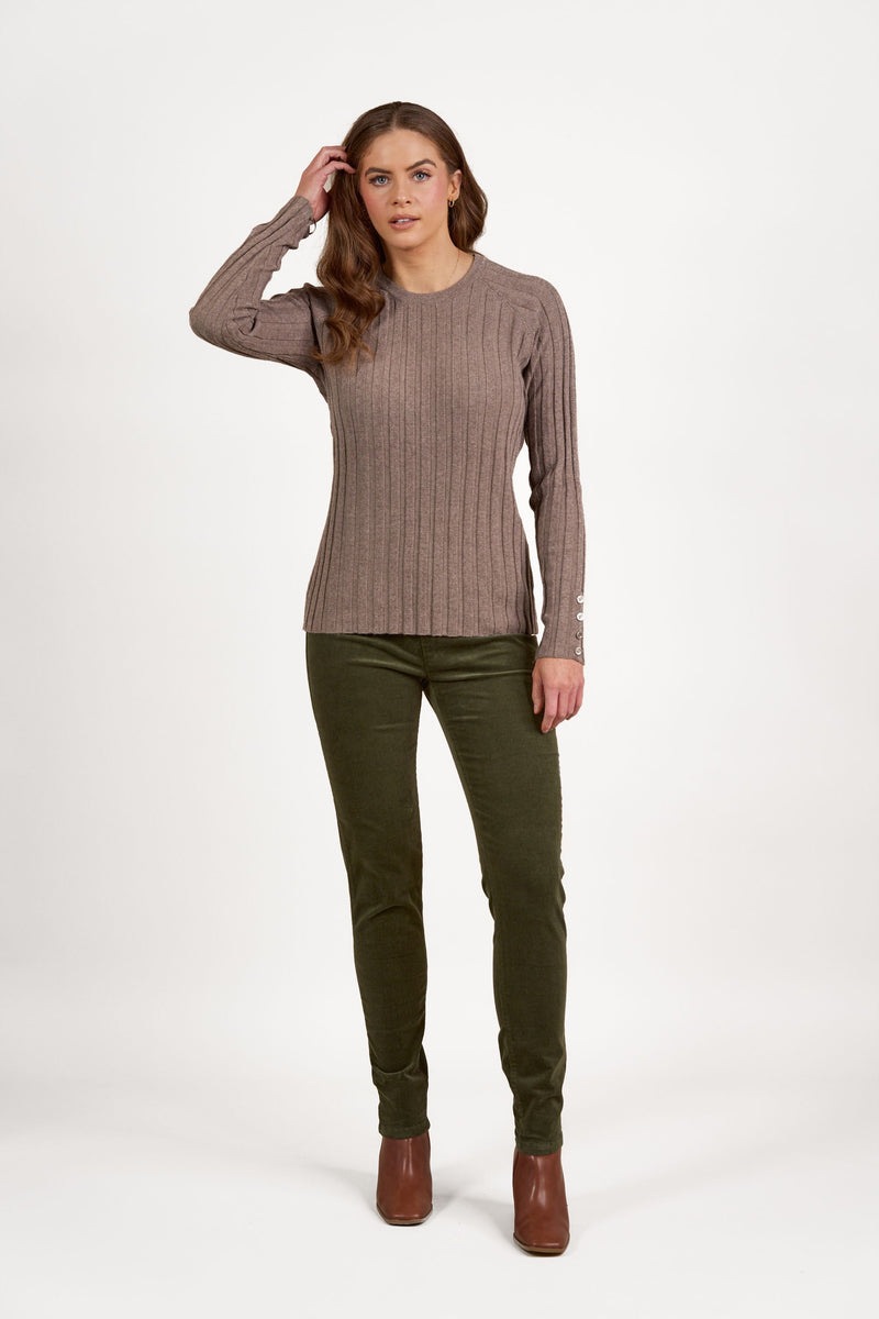 Vassalli Round Neck Ribbed Jumper