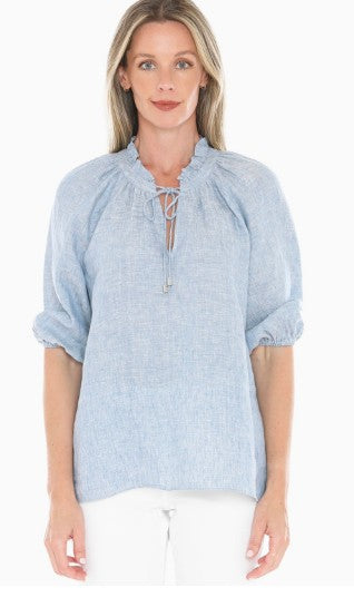 Jump Ruffle Neck Top