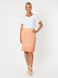 Gordon Smith Ruffle Hem Linen Skirt