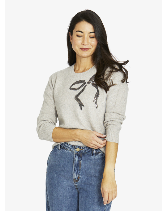 Jump Sequin Bow Pullover