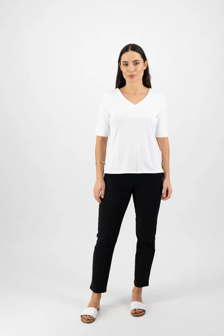 Vassalli Elbow Length V-Neck Tee